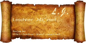 Leschner József névjegykártya